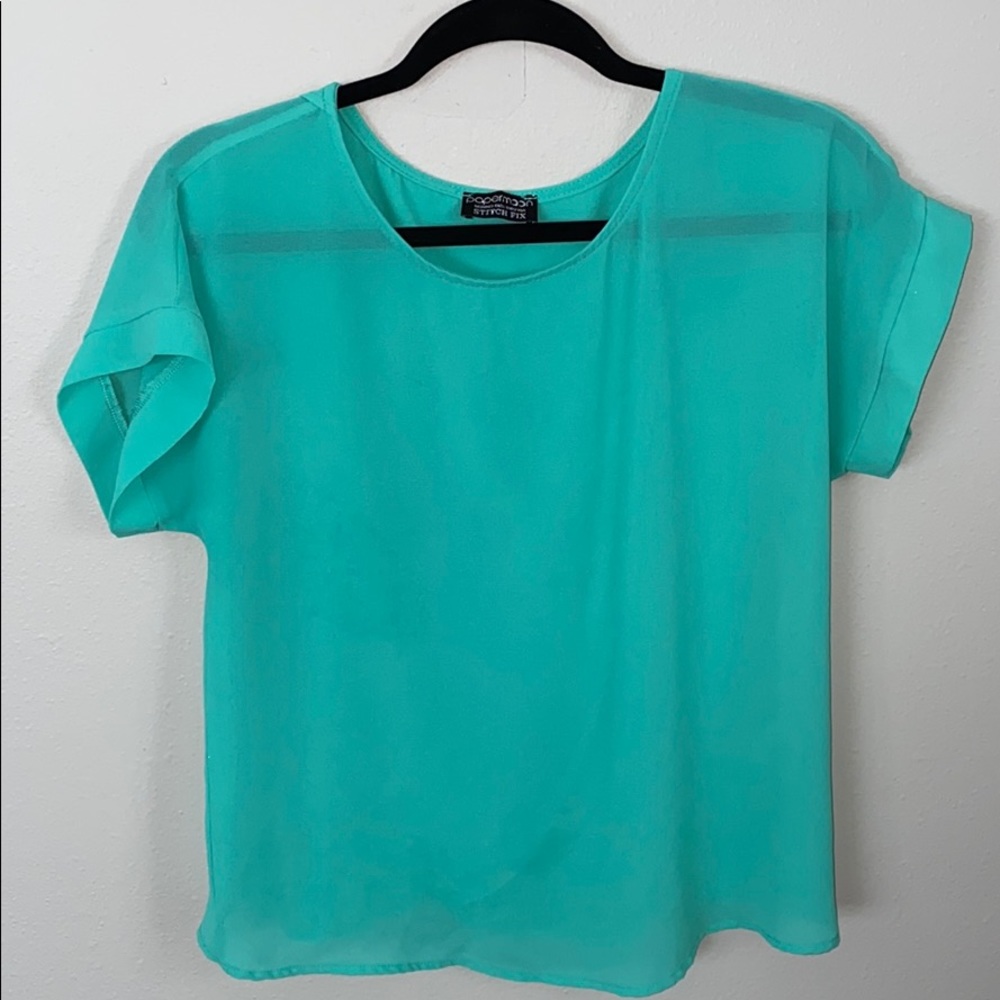 OPEN BACK TURQUOISE TOP